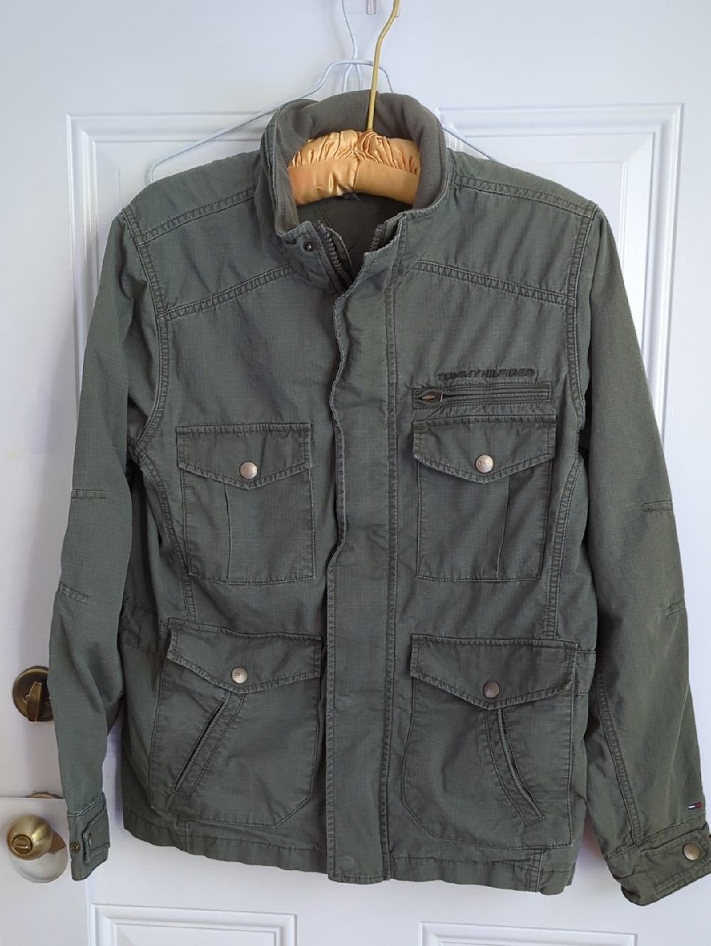 Tommy Hilfiger Military Field Jacket Style Olive Drab Jacket. Size S/P